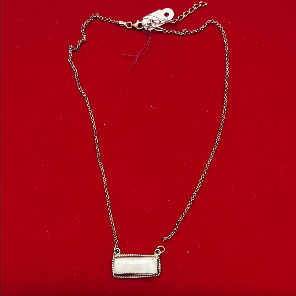 White Buffalo  Silver Necklace